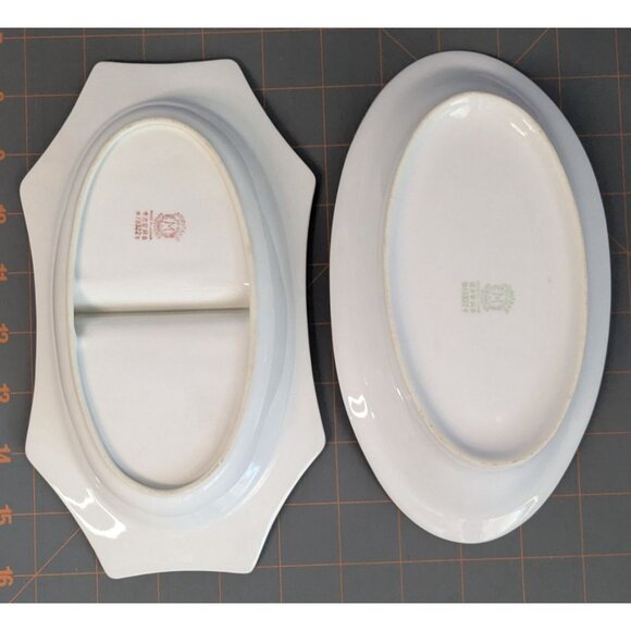 Noritake Azalea 2-Part & oval Relish Dish 8 1/4" Porcelain Floral - Picture 2 of 16